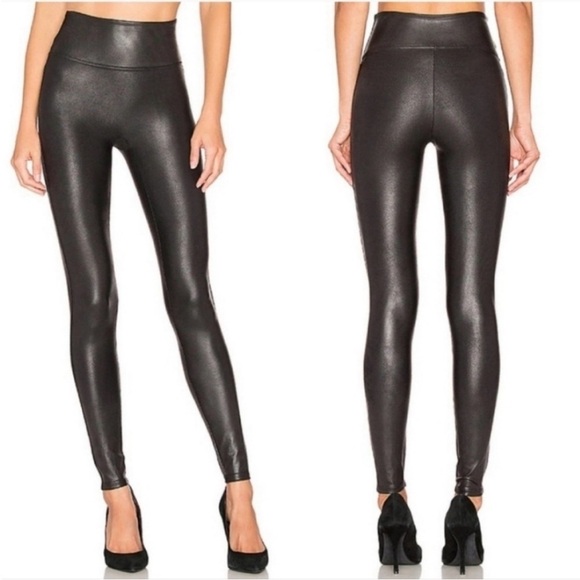 Spanx faux leather leggings women’s black color Sz L 2437 - Picture 4 of 16